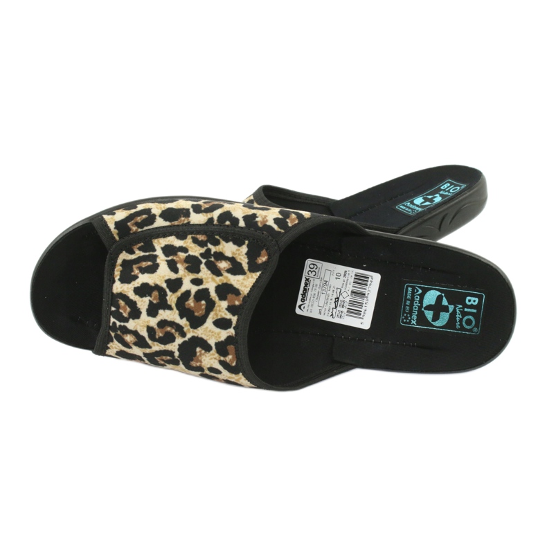 Adanex 13794 leopard tofflor för kvinnor beige brun svart 4
