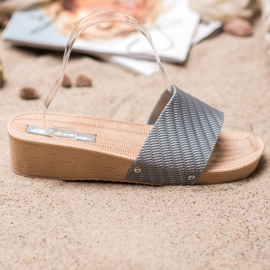 Bona Snygga kil tofflor grå 2