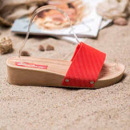 Bona Snygga tofflor på plattformen röd 2