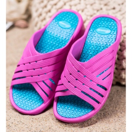 Bona Bekväma ljusa tofflor violett rosa 2