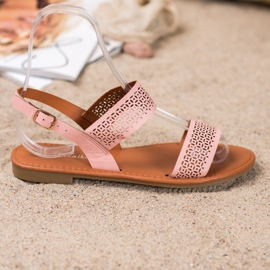 Mannika Openwork sandaler rosa 3