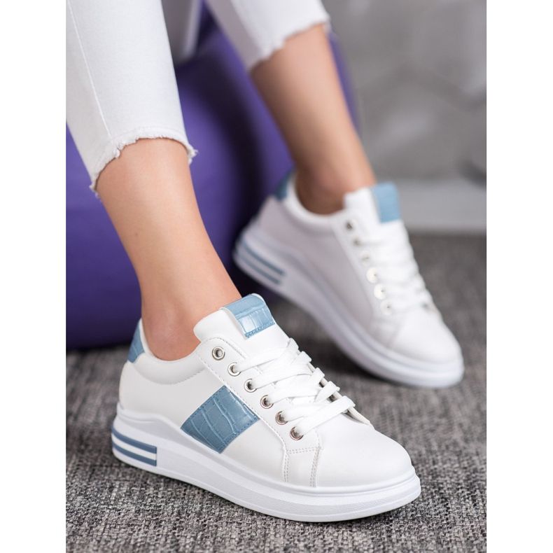 Weide Sportskor med blå insatser vit 1