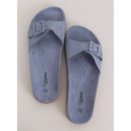 Blå G-5026 Tofflor i blå kork 1