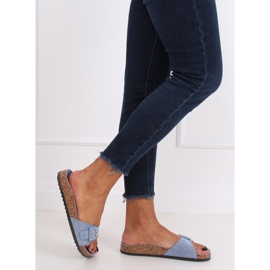 Blå G-5026 Tofflor i blå kork 2