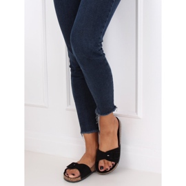 Svarta G-5026 tofflor i svart kork 2