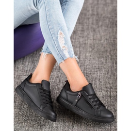 SHELOVET Sportskor med dekorativ dragkedja svart 1