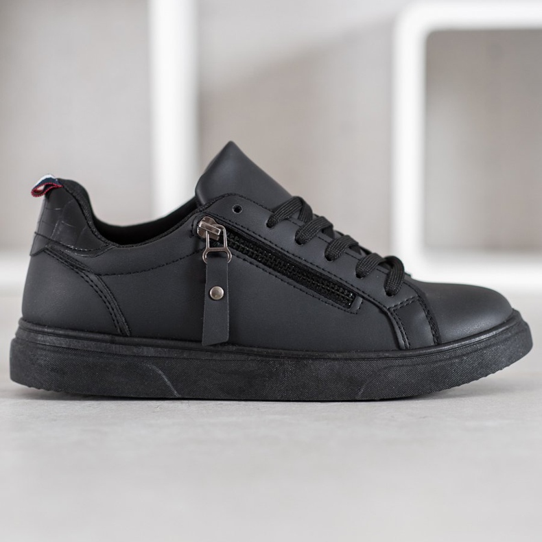 SHELOVET Sportskor med dekorativ dragkedja svart 2