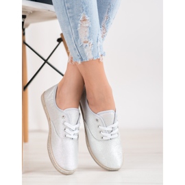 SHELOVET Silverskor med glitter grå 2