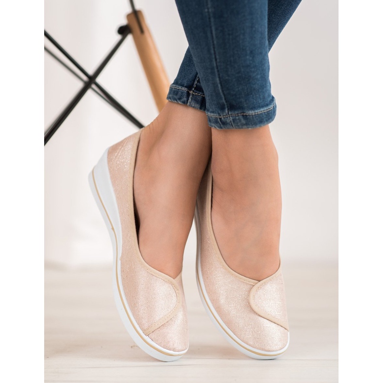 Comer Ballerinor med glitter brun gul 1