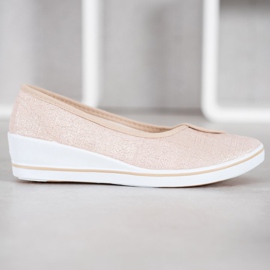 Comer Ballerinor med glitter brun gul 2