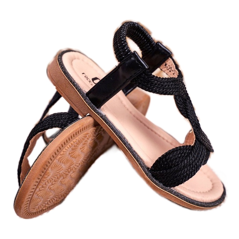 FRROCK Barnens svarta Lamado -sandaler 3