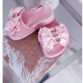 FRROCK Barnflickas diabilder Bow Pearl Pink Senari rosa gul 3