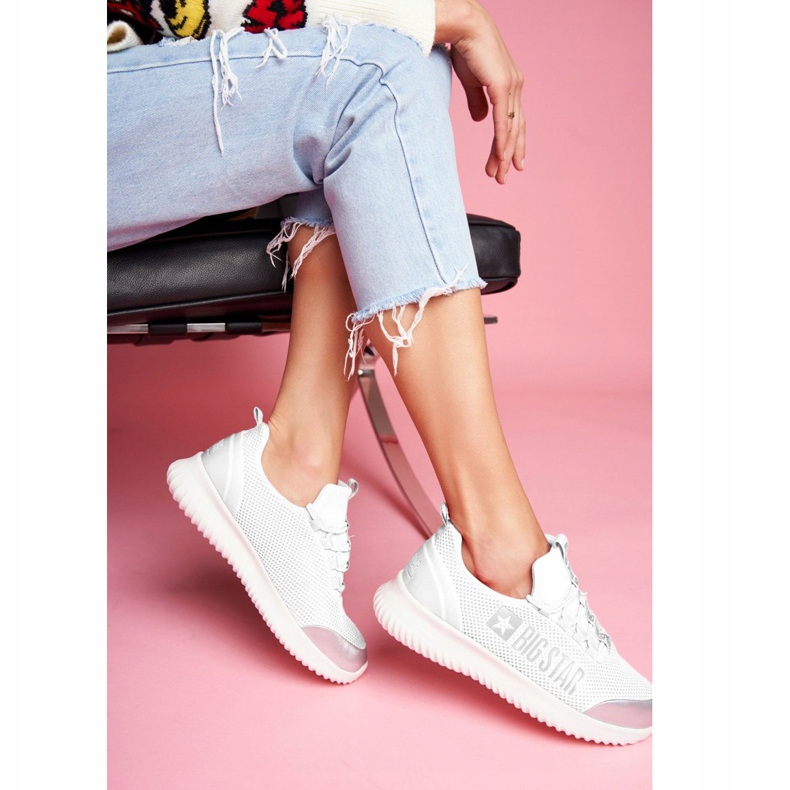 Kvinnors sportskor Big Star White FF274A410 vit grå 2