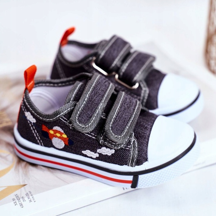 PL1 Barnskor Grå Nimalo kardborreband 2