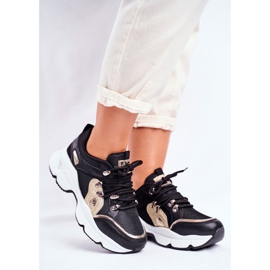 SEA Kvinnors sportskor svart guld Peking 1