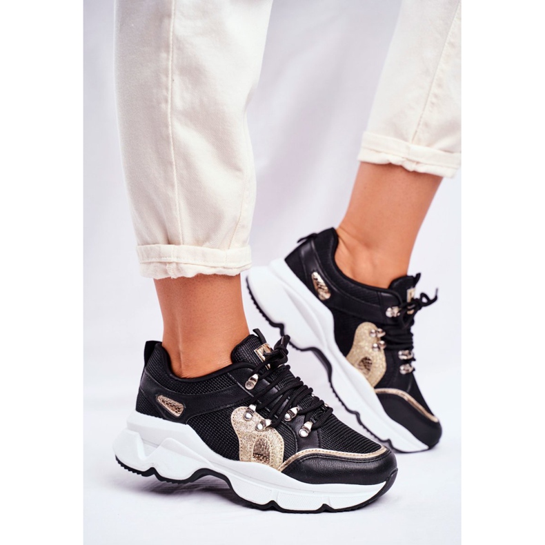 SEA Kvinnors sportskor svart guld Peking 2