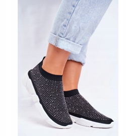 PS1 Dam Sport Slip-On skor svart med Cubic Zirconia Milodin 1