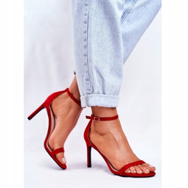 PS1 Kvinnors sandaler på klassisk klack Röd Basilian 1