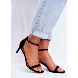 SEA Kvinnors klassiska sandaler på högklackad svart Mintore 1