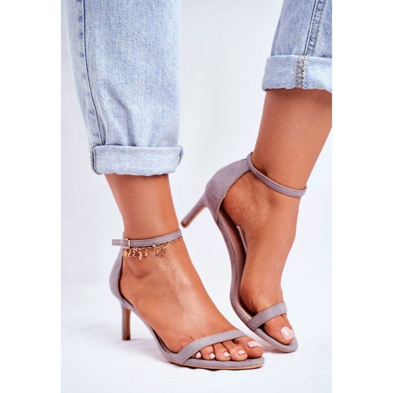 PS1 Sandaler för kvinnor på högklackad klassisk grå Mintore 2