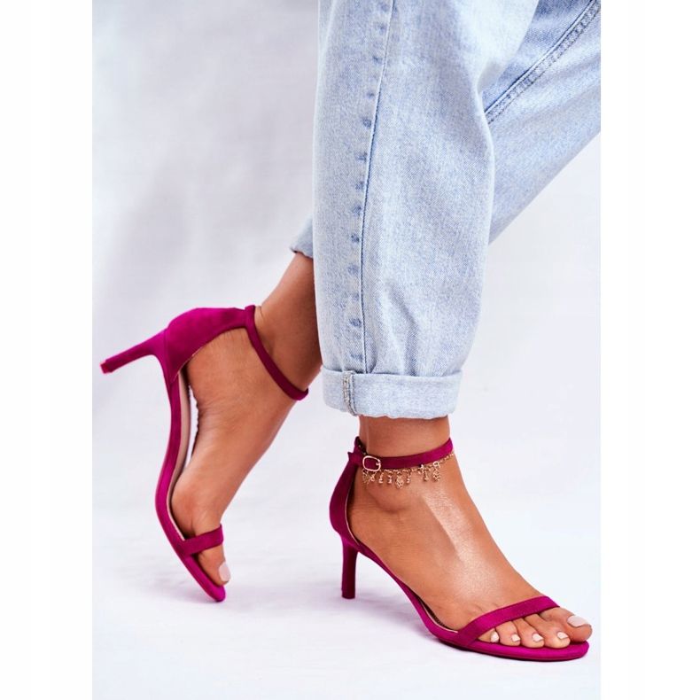 PS1 Kvinnors sandaler på en klassisk klack Fuchsia Mintore rosa 2