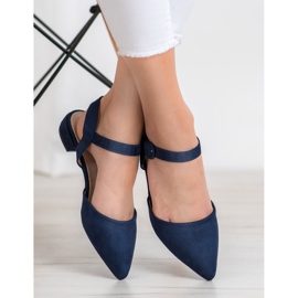 Goodin Marinblå pumps med en exponerad häl 1