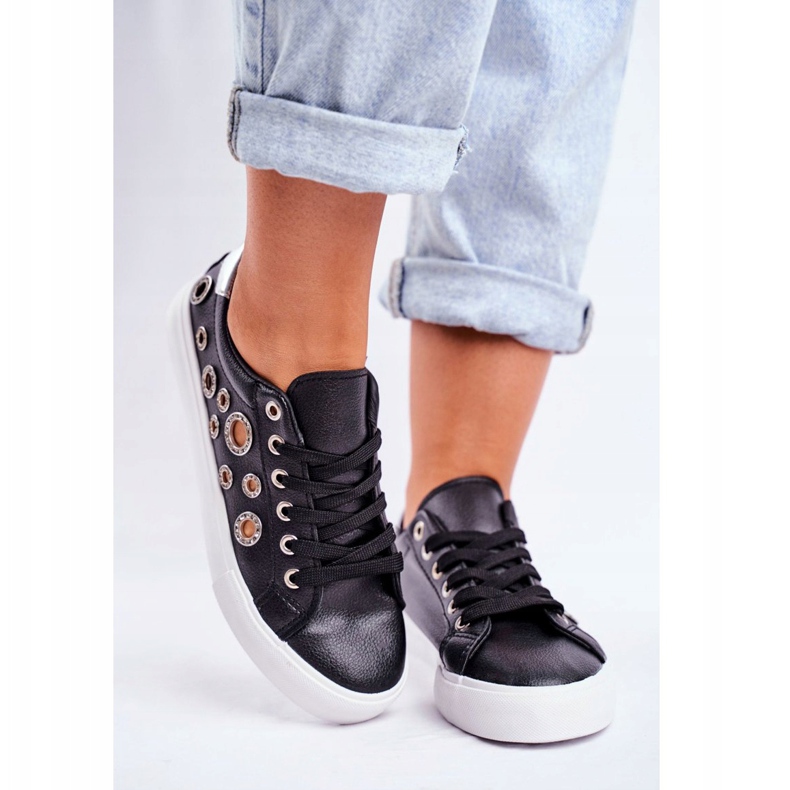 PS1 Damskor med hål och svarta Roxas med kubisk zirkonia grå 2