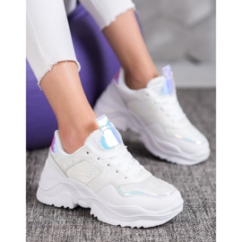 SHELOVET Eco Leather Sneakers vit grå 2