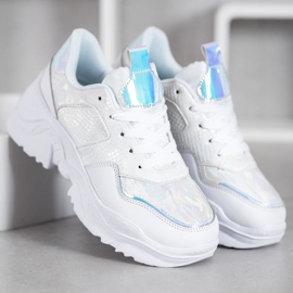 SHELOVET Eco Leather Sneakers vit grå 1