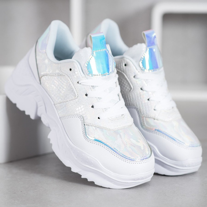 SHELOVET Eco Leather Sneakers vit grå 1