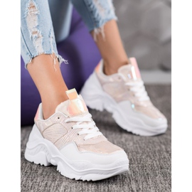 SHELOVET Eco Leather Sneakers vit mångfärgad rosa 1