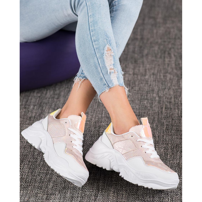 SHELOVET Eco Leather Sneakers vit mångfärgad rosa 2
