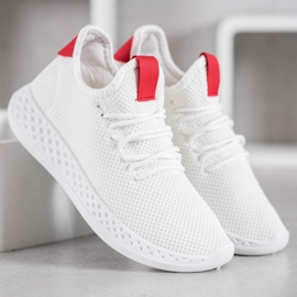 SHELOVET Bekväma öppningsskor vit röd 2