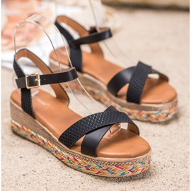 Small Swan Trendiga sandaler med ekoläder svart 2