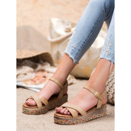 Small Swan Trendiga sandaler med ekoläder brun 1