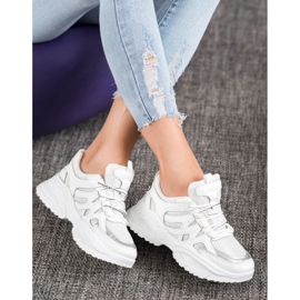 SHELOVET Bekväma vita sneakers 2