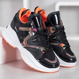 Weide Mode sneakers svart orange 1