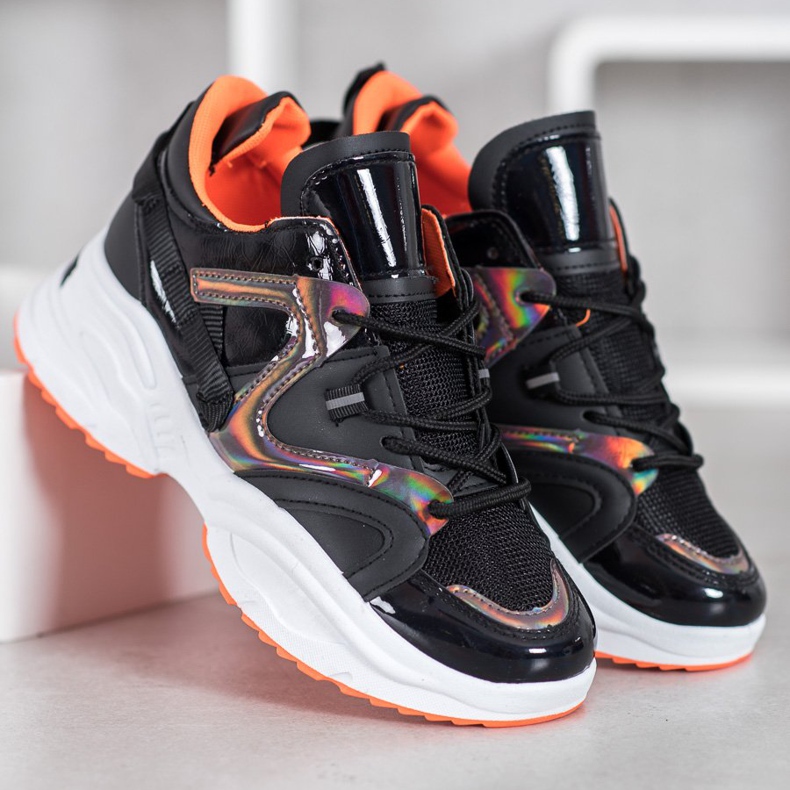 Weide Mode sneakers svart orange 1