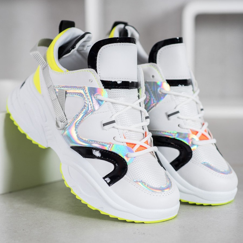 Weide Mode sneakers vit svart grå gul 1