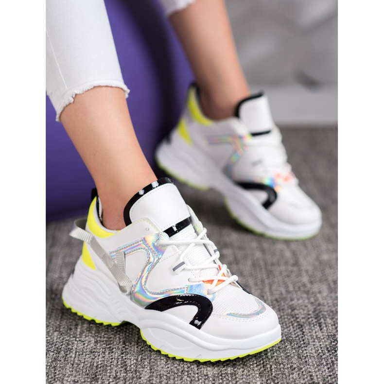 Weide Mode sneakers vit svart grå gul 2