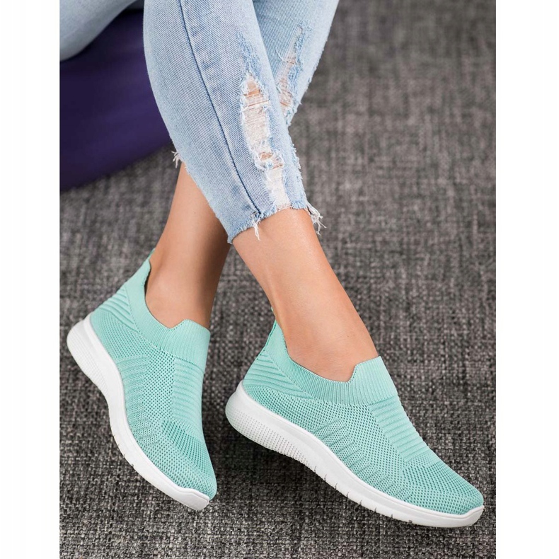 SHELOVET Textil Slip-On skor mångfärgad grön 2