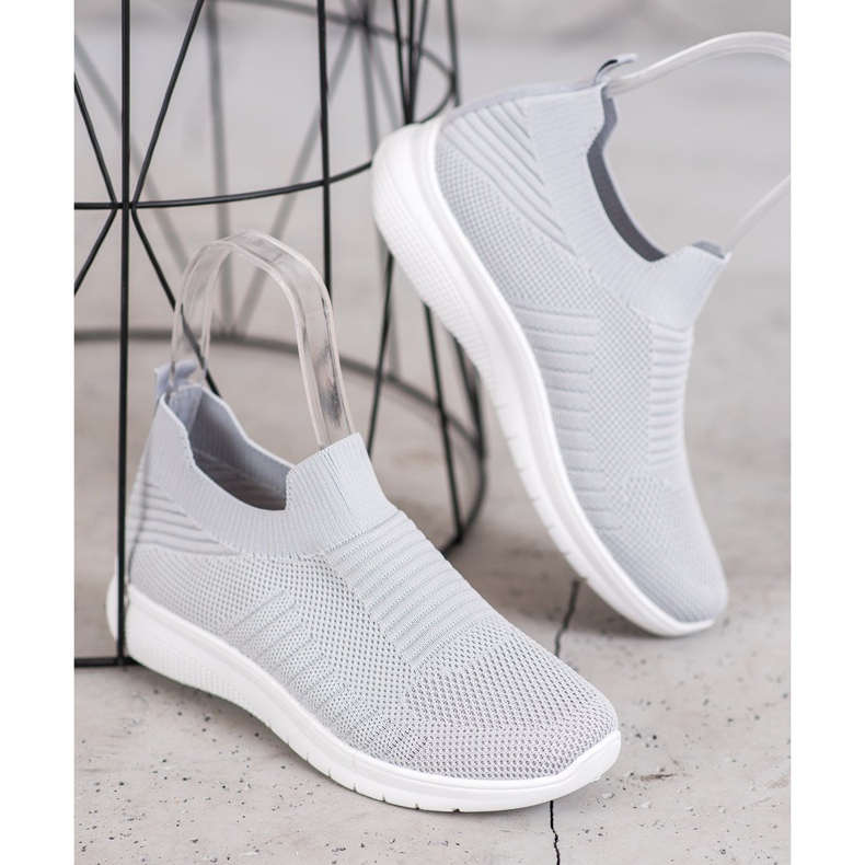 SHELOVET Textil Slip-On skor grå 1