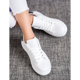 SHELOVET Moderiktiga ekoläderskor vit svart grå 1