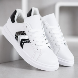 SHELOVET Moderiktiga ekoläderskor vit svart grå 2