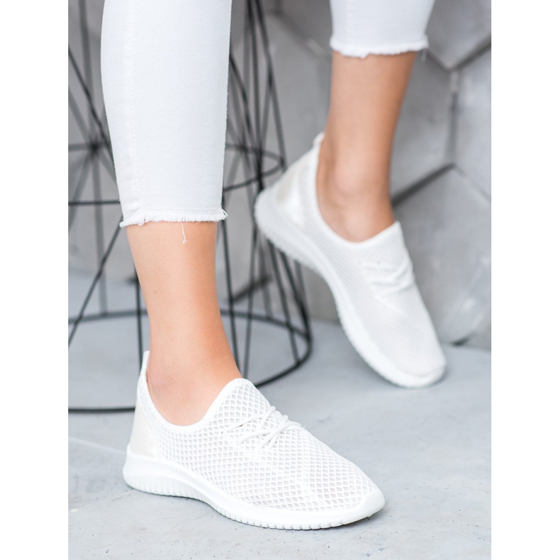 SHELOVET Knutna openwork -sneakers vit 2