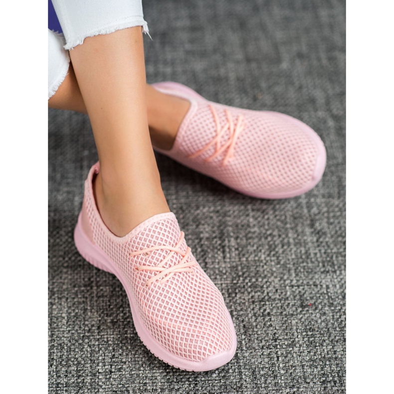 SHELOVET Knutna openwork -sneakers rosa 2