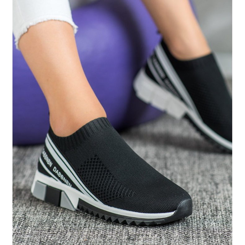 SHELOVET Textil sportskor vit svart 2