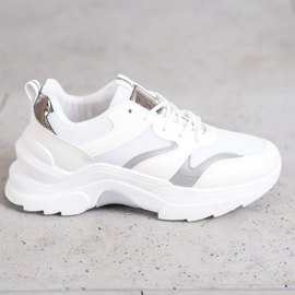 SHELOVET Snygga sneakers vit grå 2