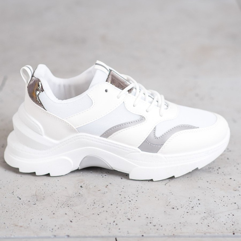 SHELOVET Snygga sneakers vit grå 2