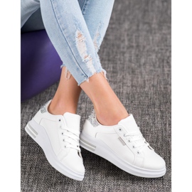 SHELOVET Trendiga snörade sneakers vit grå 2